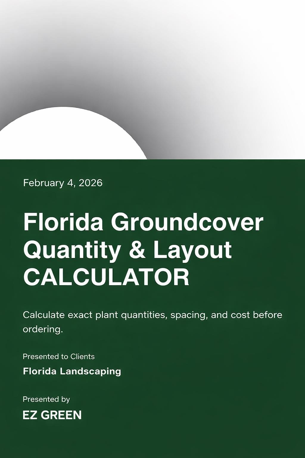 Florida Groundcover Quantity & Layout Calculator