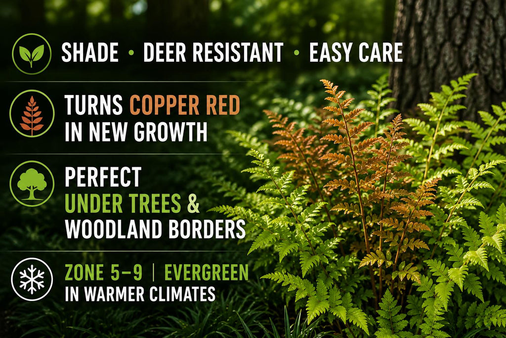 Shade Garden Starter Kit | Dwarf Mondo & Autumn Fern Bundle | Under Trees • Borders • Woodland Landscaping