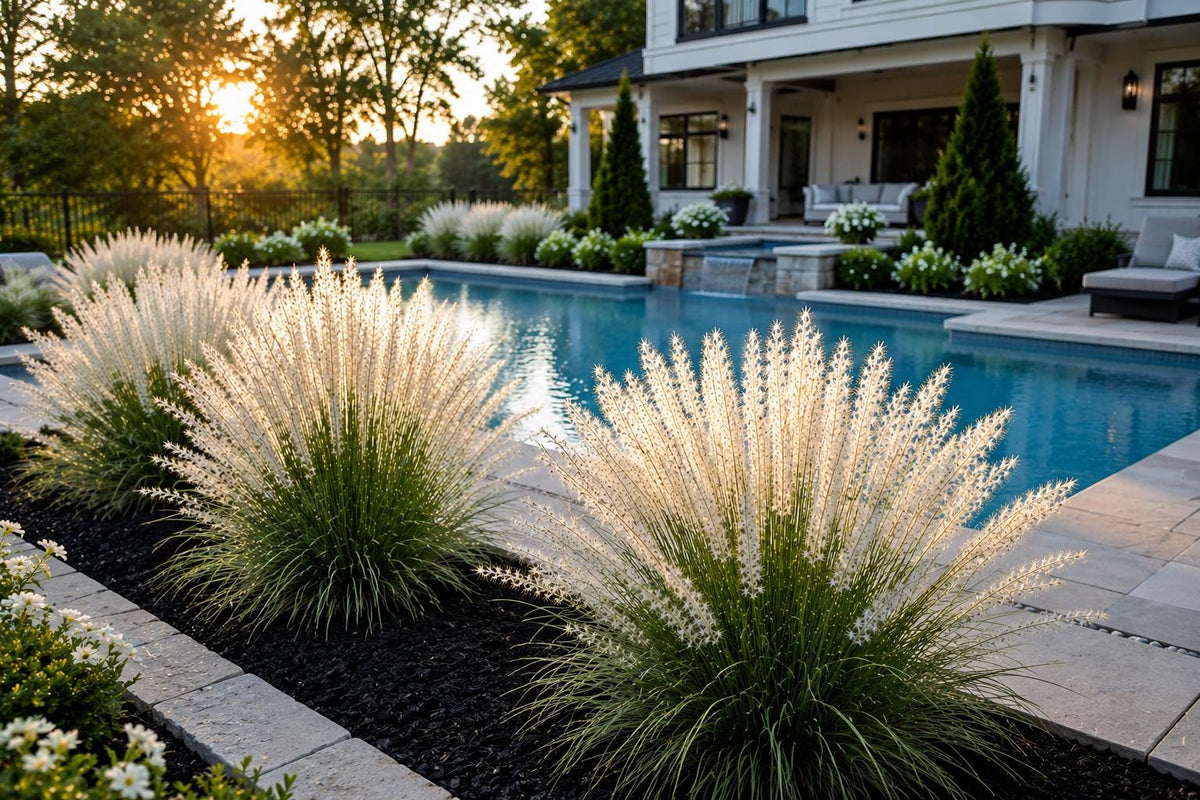 White Muhly Grass 10 Bibs | White Ornamental Grass Plants | Coastal Landscape Accent